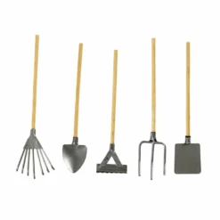 Creativ Company Creativ Company Kabouterdeurtjes, Accessoires - Houten Tuingereedschap Set Van 5 (mini)