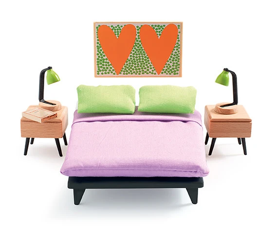 Djeco Poppenhuis - Slaapkamer Ouders 1 Djeco Poppenhuis - Slaapkamer Ouders