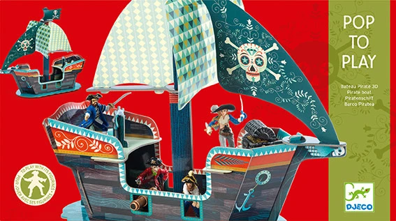 Djeco Speelfiguren - Pop To Play Piratenboot 3D 1 Djeco Speelfiguren - Pop To Play Piratenboot 3D