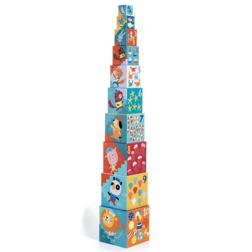 Djeco Speelgoed, Stapelblokken - Strand (10-delig) 2 Djeco Speelgoed, Stapelblokken - Strand (10-delig) - Afbeelding 2