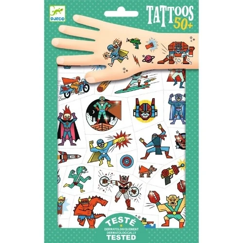 Djeco Tattoo's - Heroes Vs Villains 1 Djeco Tattoo's - Heroes Vs Villains