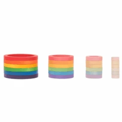 Grapat Grapat Loose Parts: Houten Regenboogringen, 6 Sets (Nest Rings) -Speelwereld Aanbiedingen Winkel grapat grapat loose parts houten regenboogringen 6 4