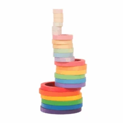 Grapat Grapat Loose Parts: Houten Regenboogringen, 6 Sets (Nest Rings) -Speelwereld Aanbiedingen Winkel grapat grapat loose parts houten regenboogringen 6 6