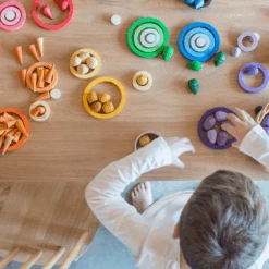 Grapat Grapat Loose Parts: Houten Regenboogringen, 6 Sets (Nest Rings) -Speelwereld Aanbiedingen Winkel grapat grapat loose parts houten regenboogringen 6 8