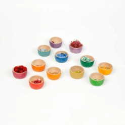 Grapat Houten Bakjes Gekleurd, 12st. (12 X Bowls) -Speelwereld Aanbiedingen Winkel grapat houten bakjes gekleurd 12st 12 x bowls 2