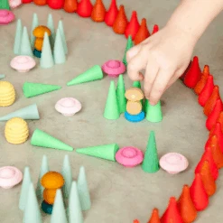 Grapat Houten Kegels Groen, 36st (Mandala Small Green Cones) -Speelwereld Aanbiedingen Winkel grapat houten kegels groen 36st mandala small gree 2