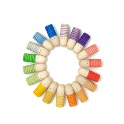 Grapat Houten Poppetjes 'Brots' Gekleurd, 18st. (Brots) -Speelwereld Aanbiedingen Winkel grapat houten poppetjes brots gekleurd 18st brots 3