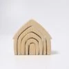 Grimms Houten Speelgoed - Bouwblokken Huisje Naturel (naturel House)