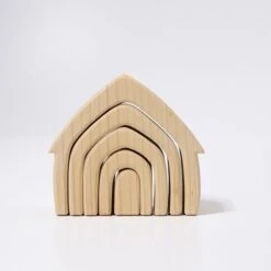 Grimms Houten Speelgoed - Bouwblokken Huisje Naturel (naturel House)