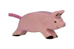 Holztiger Boerderij: biggetje lopend 8x2x4cm, hout