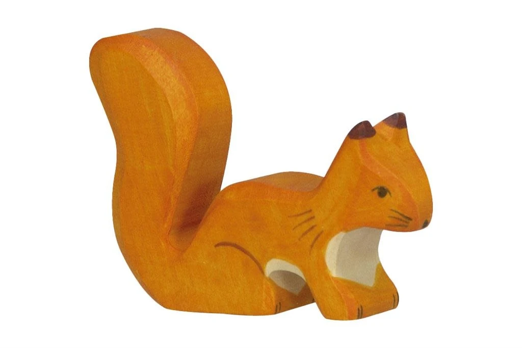 Holztiger Bosdieren: eekhoorn staand, oranje 8x2x6cm, hout 1 Holztiger Bosdieren: eekhoorn staand, oranje 8x2x6cm, hout