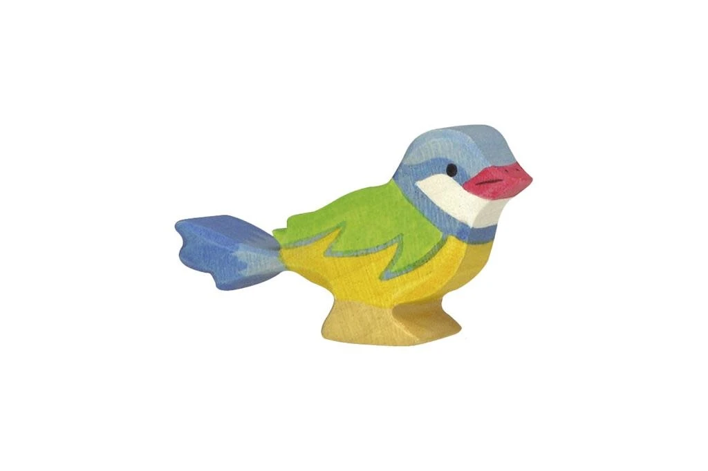 Holztiger Bosdieren: pimpelmees 6x2x4cm, hout 1 Holztiger Bosdieren: pimpelmees 6x2x4cm, hout