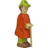 Holztiger Houten Figuren - Kerstmis: herder met staf oranje/groen