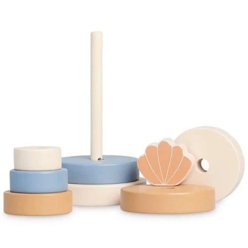 Jollein Houten Speelgoed - Houten Stapeltoren Schelp Blauw (shell Blue) 3 Jollein Houten Speelgoed - Houten Stapeltoren Schelp Blauw (shell Blue) - Afbeelding 3