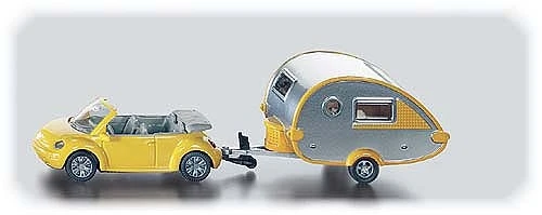 Siku Siku VW Beetle Cabriolet Met Caravan 1 Siku Siku VW Beetle Cabriolet Met Caravan