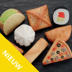 Yellow Door Sensomotorische Speelstenen - Eten Van De Wereld, Set Van 8