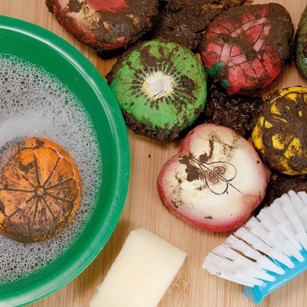 Yellow Door Sensomotorische Speelstenen - Fruit, Set Van 8 4 Yellow Door Sensomotorische Speelstenen - Fruit, Set Van 8 - Afbeelding 4